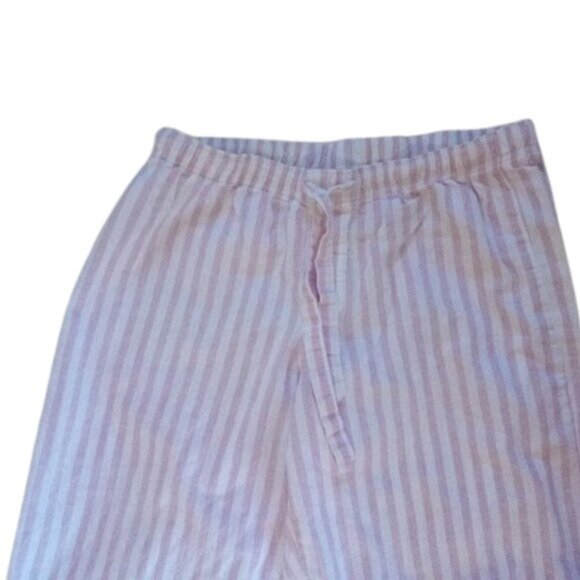 VICTORIA SECRET White Pink Striped Pajama Pants Size Small - Picture 2 of 4